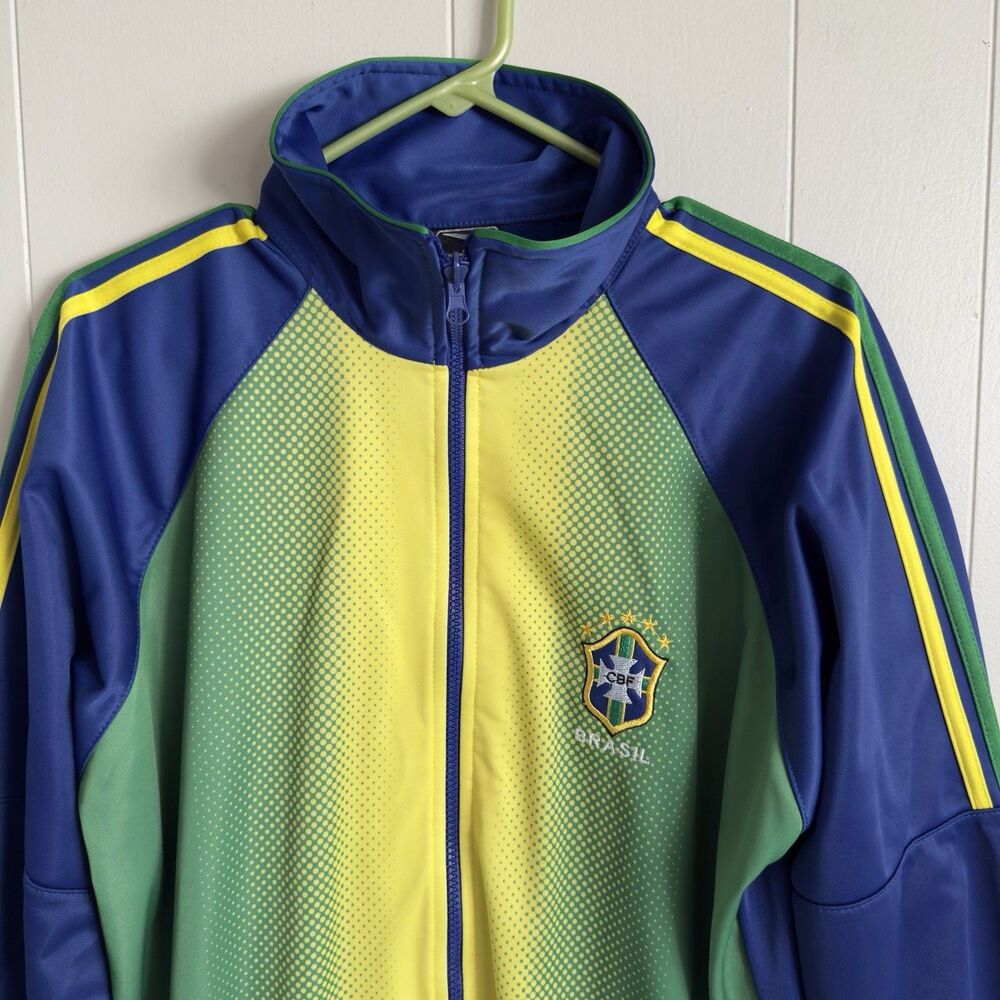 Vintage Brasil Football/Soccer Full Zip Jacket Drako Tag Men L-XL EUC - Picture 2 of 10